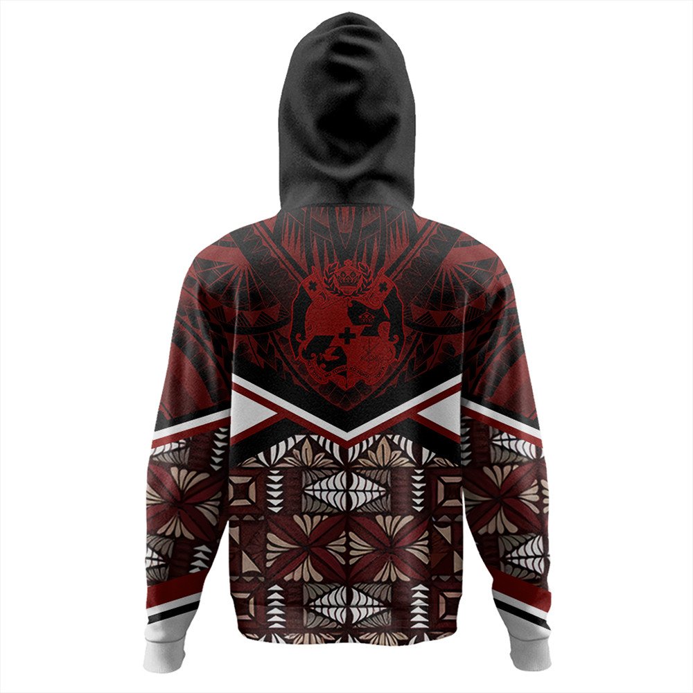Wonder Print Shop Tonga Hoodie - Tonga Ngatu Kupesi Hoodie Coat Of Arms LT10