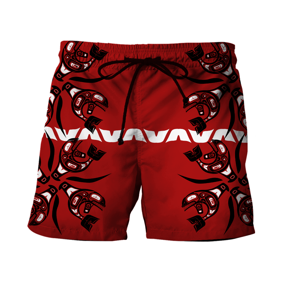 Orcas Killer Whales Northwest Pacific Native American Customized Men Shorts