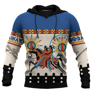 Native American Indian Horse Tipi Patterns Ledger Art For Couple Customized 3D All Over Printed Hoodie