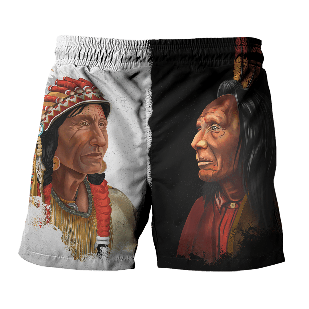 Sitting Bull and Chief Joseph Native American History and Legacy Customized All Overprinted Men Shorts