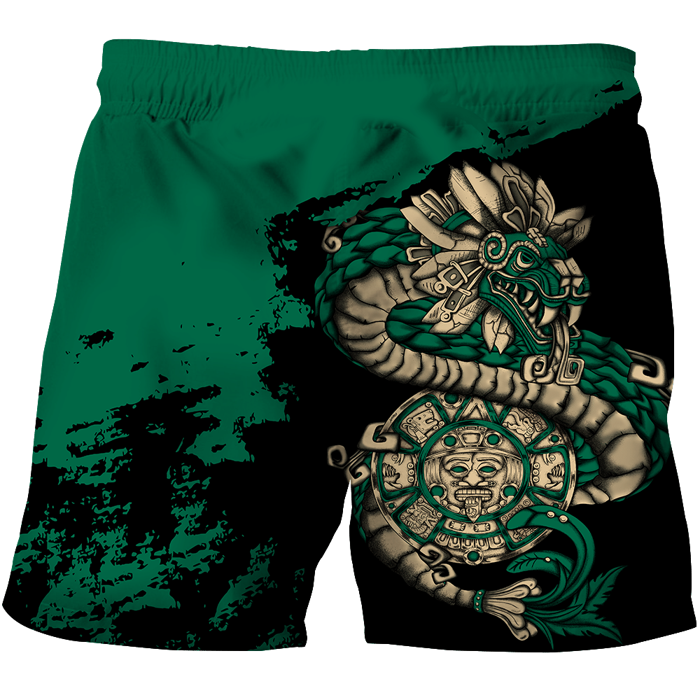 Mexico Aztec Quetzalcoatl Sun Stone All Over Printed Unisex Men Shorts