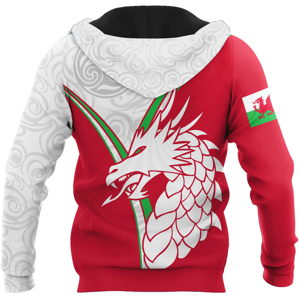 Premium Custom 3D Printed Wales Dragon Hoodie