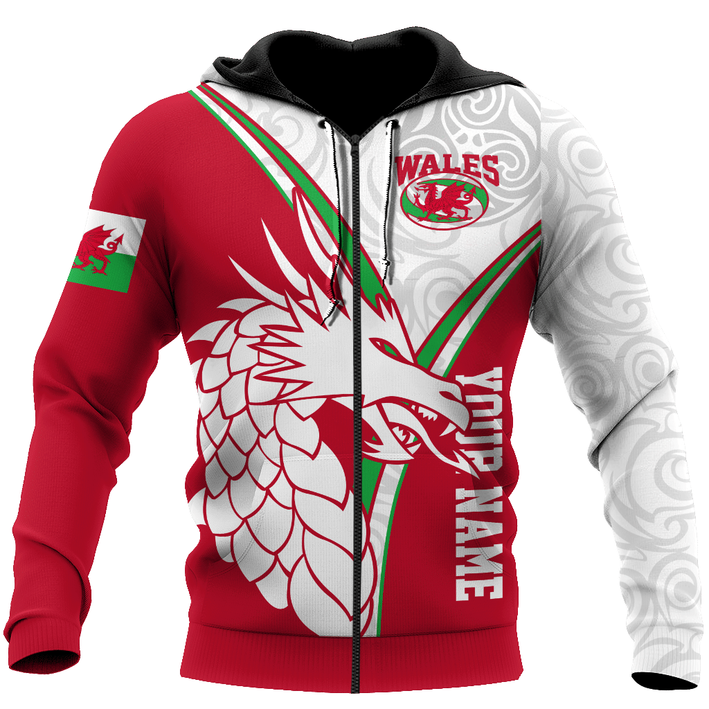 Premium Custom 3D Printed Wales Dragon Hoodie