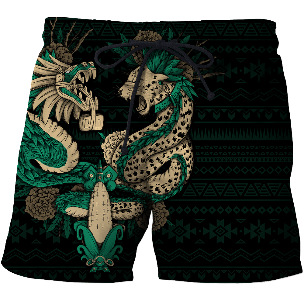 Mexico Aztec Quetzalcoatl Tezcatlipoca All Over Printed Unisex Men Shorts