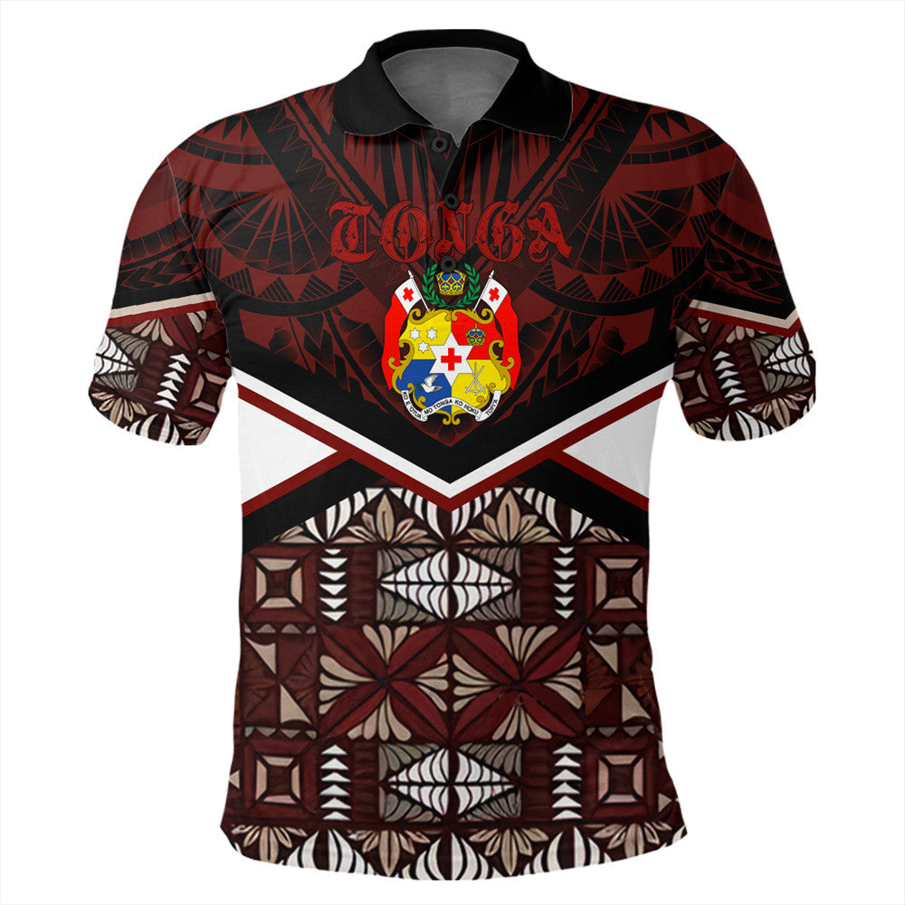Tonga Polo Shirt Tonga Ngatu Kupesi Polo Shirt Coat Of Arms LT10