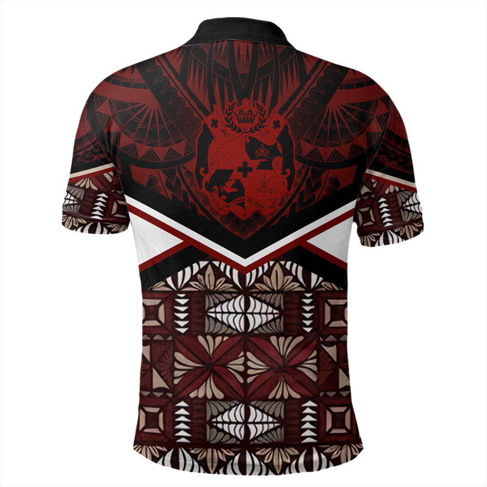Tonga Polo Shirt Tonga Ngatu Kupesi Polo Shirt Coat Of Arms LT10