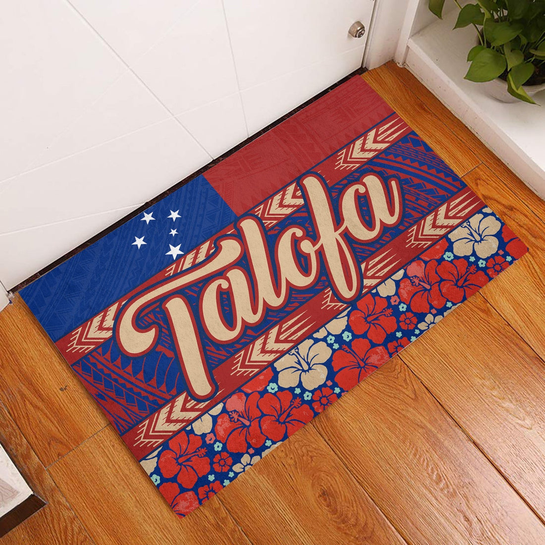Wonder Print Shop Home Set - Samoa Talofa Door Mat Hibiscus LT10