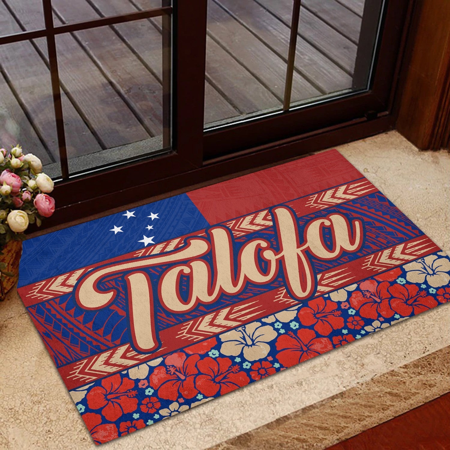 Wonder Print Shop Home Set - Samoa Talofa Door Mat Hibiscus LT10