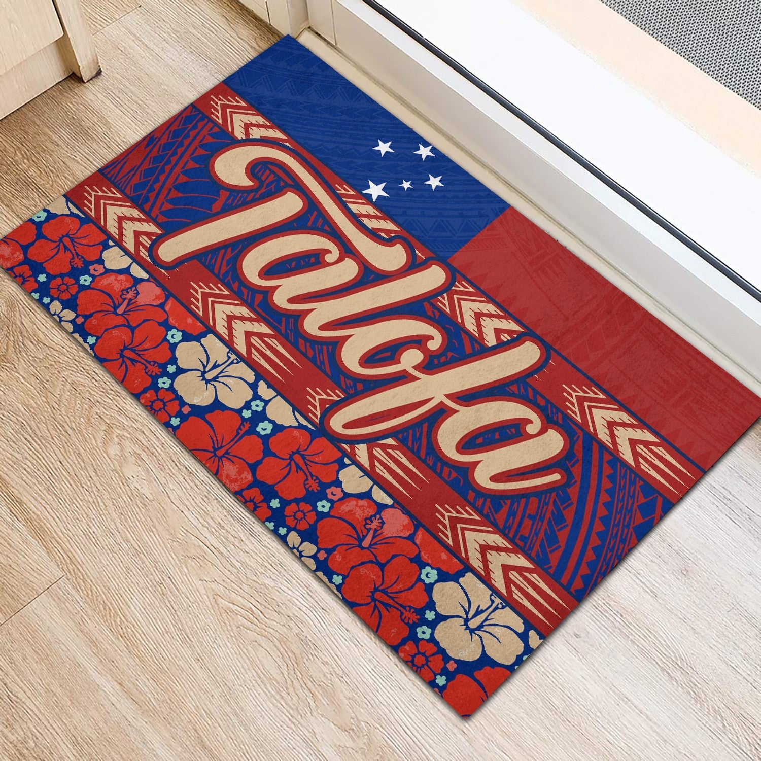 Wonder Print Shop Home Set - Samoa Talofa Door Mat Hibiscus LT10