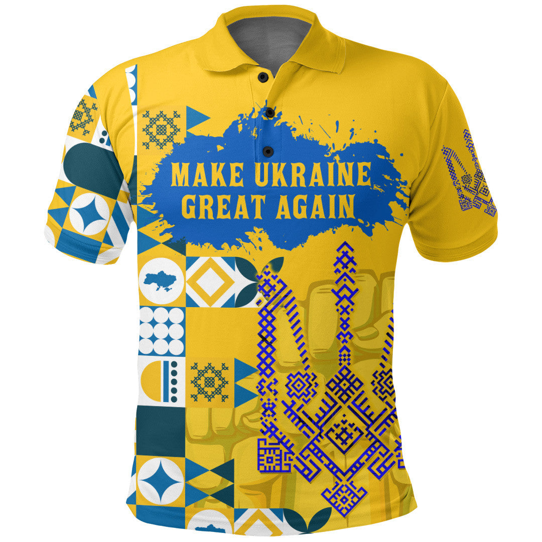 Ukraine Polo Shirt Make Ukraine Great Again RLT6