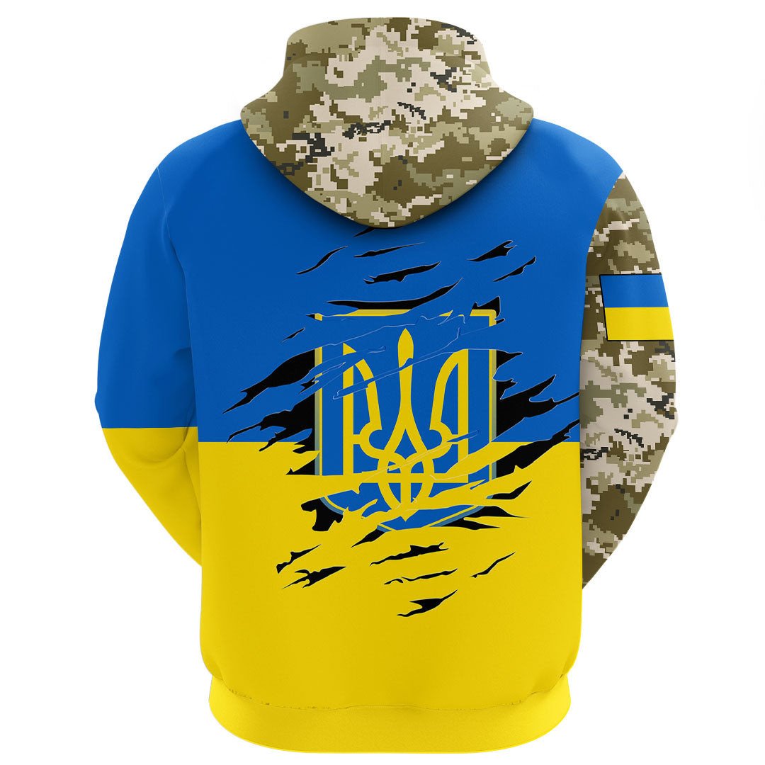 Ukraine Camo Skull Hoodie RLT7