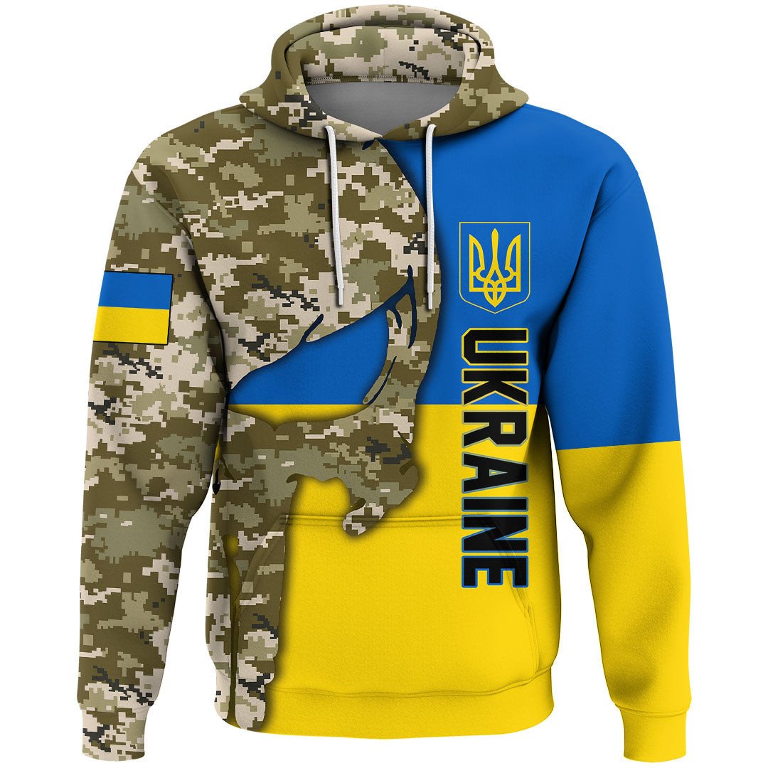 Ukraine Camo Skull Hoodie RLT7