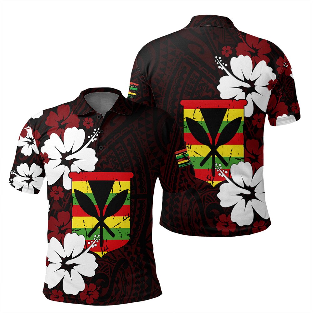 Hawaii Polo Shirt Kanaka Hibiscus Style LT10