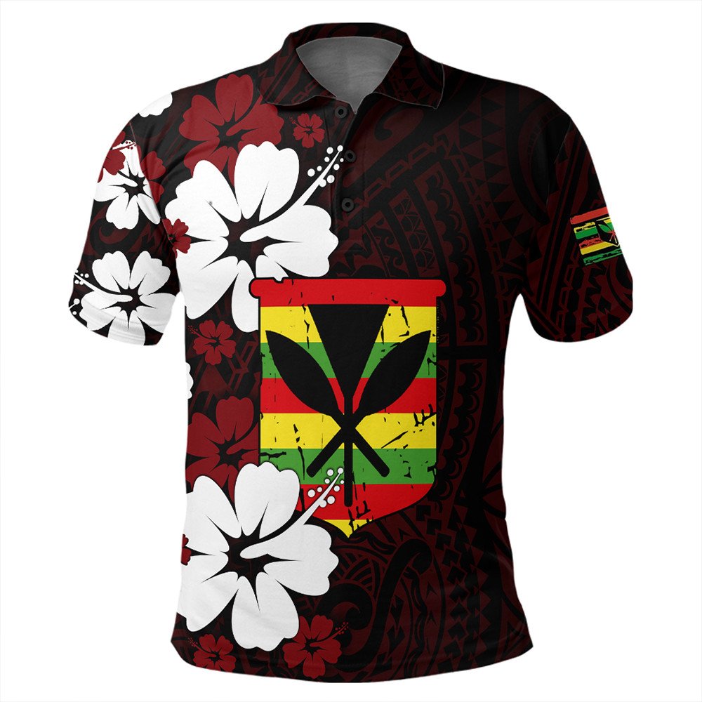 Hawaii Polo Shirt Kanaka Hibiscus Style LT10