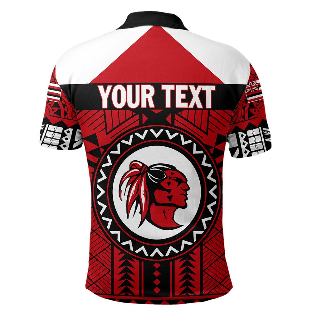Custom Hawaiian High Kahuku Red Raiders Football Polo Shirt LT10
