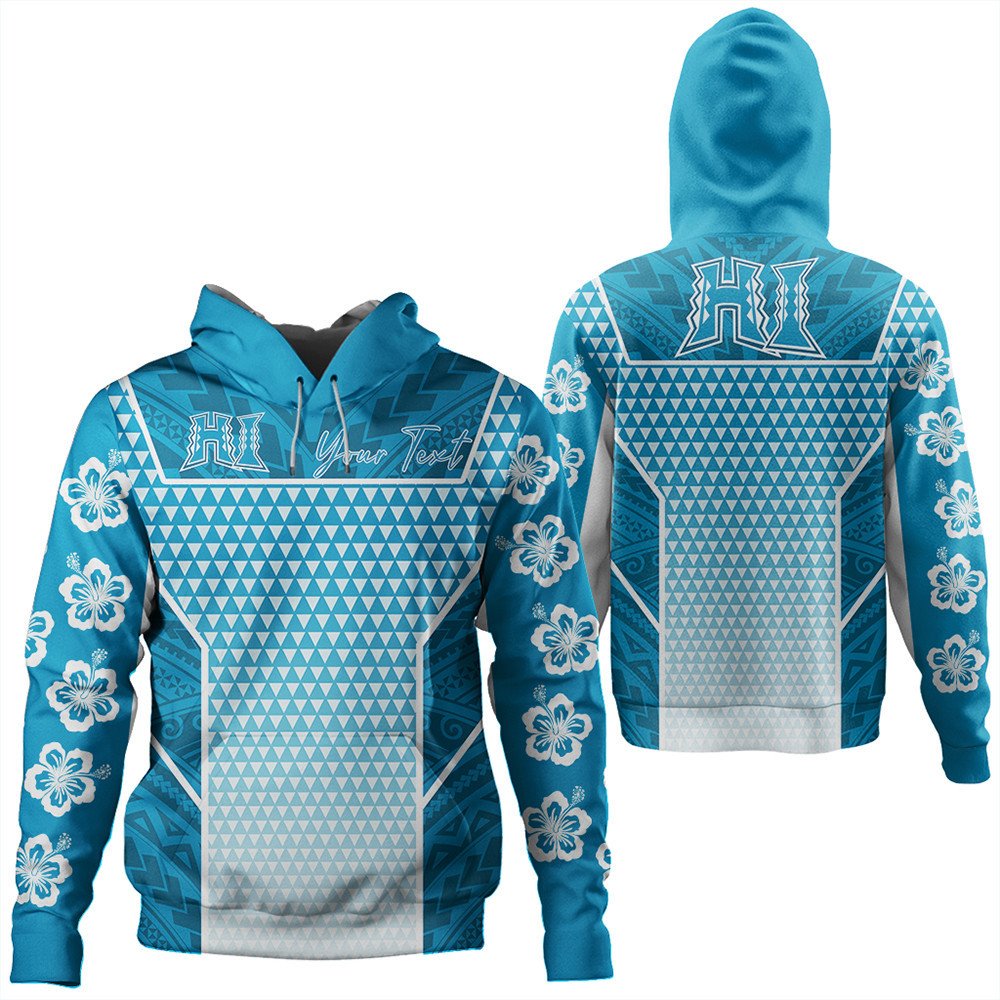 Polynesian Hoodie Custom Kakau Hawaii Polynesian Blue Gradient Hoodie LT10