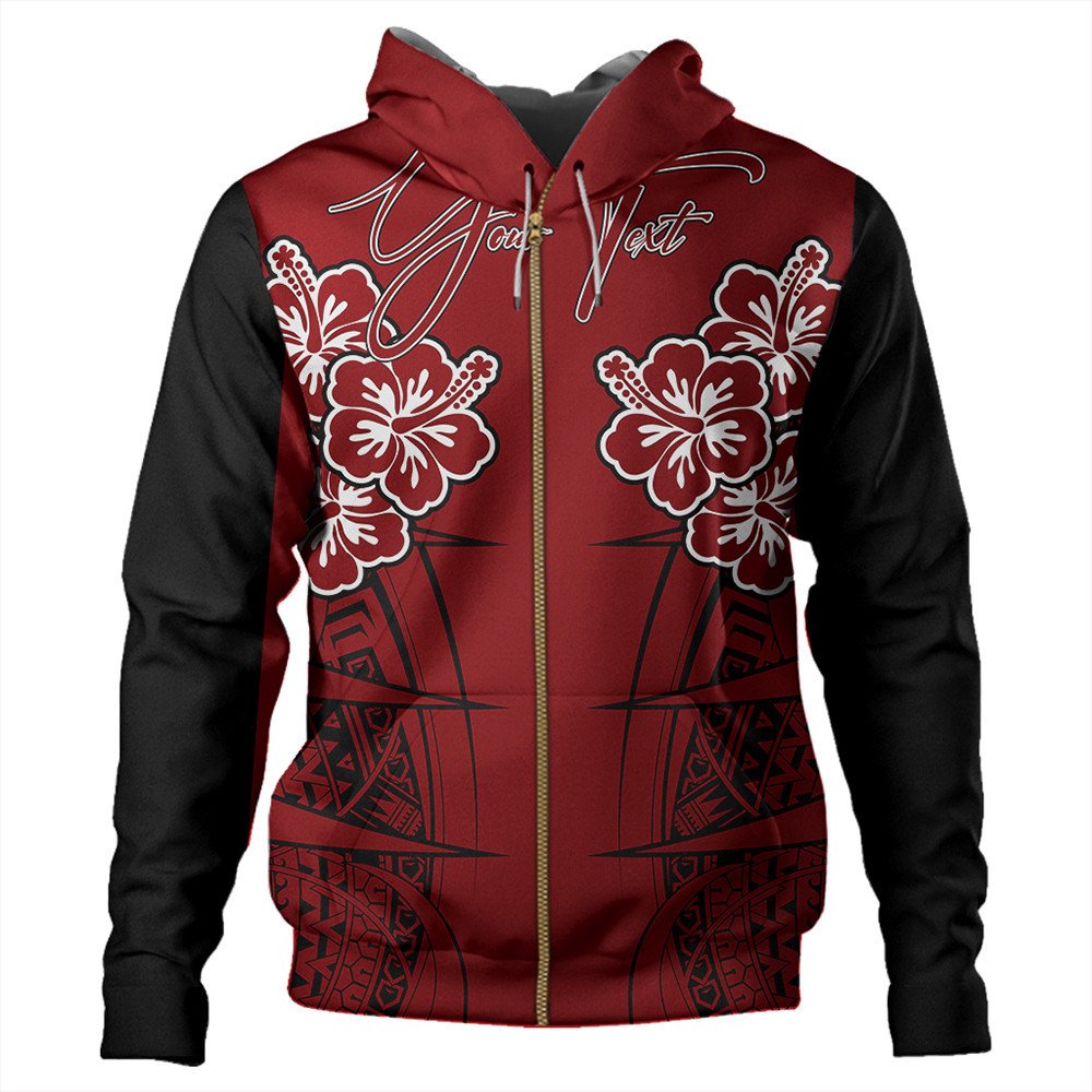 Polynesian Hoodie Custom Hawaii Spearhead Hibiscus Polynesian Zip Hoodie LT10
