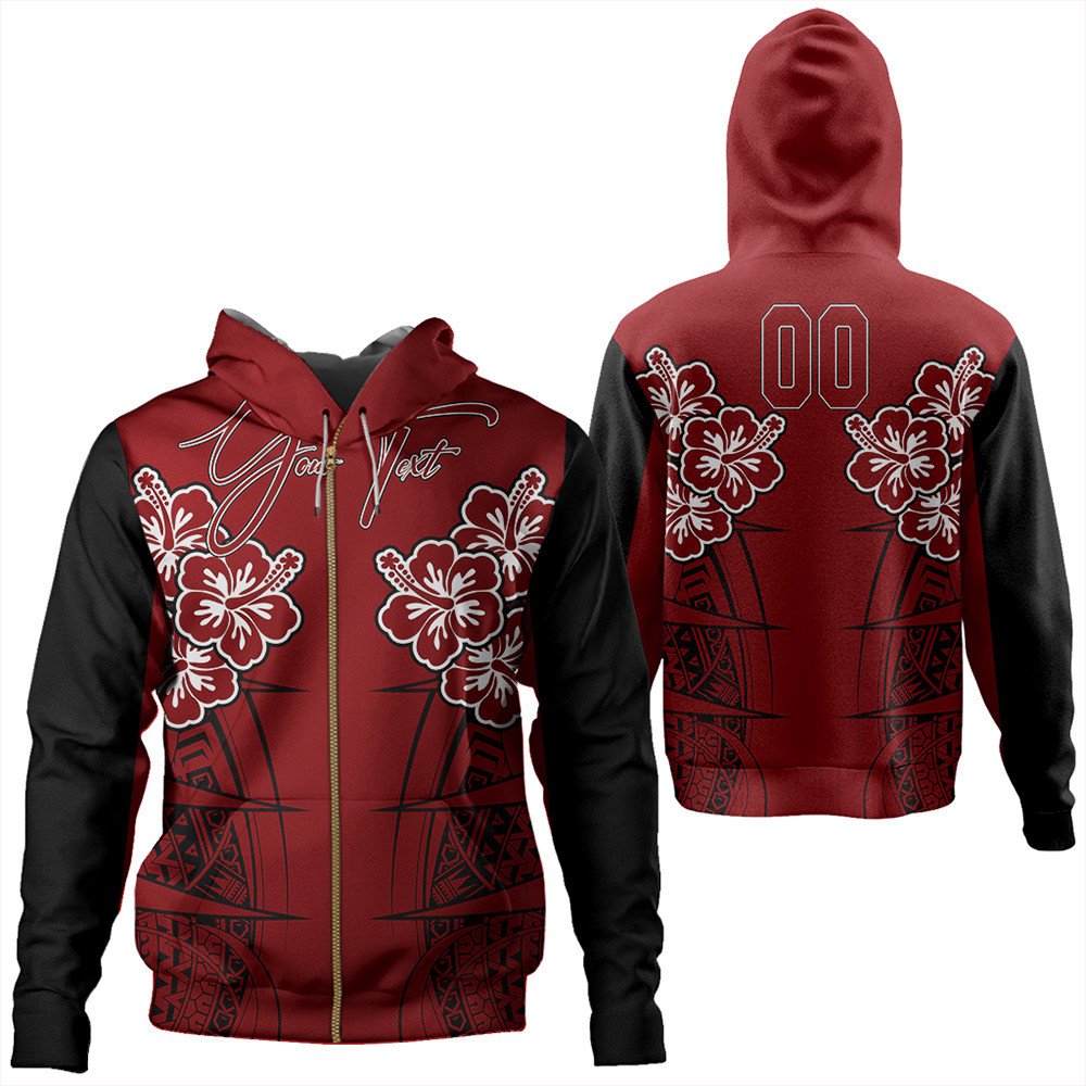 Polynesian Hoodie Custom Hawaii Spearhead Hibiscus Polynesian Zip Hoodie LT10
