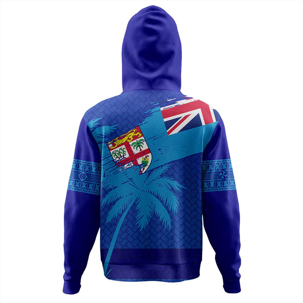 Polynesian Hoodie Fiji Palm Tree Zip Hoodie Coat Of Arms LT10