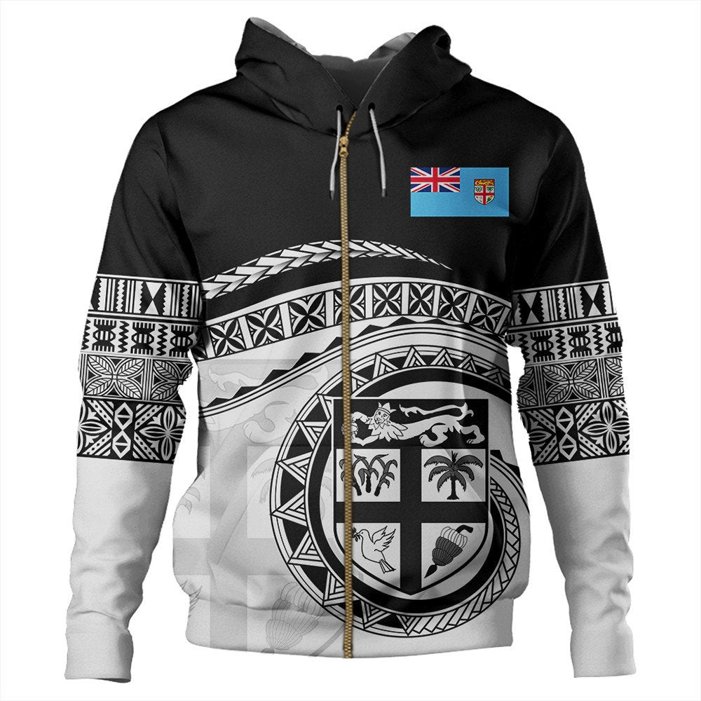 Polynesian Hoodie Fiji Rugby Concept Zip Hoodie LT10