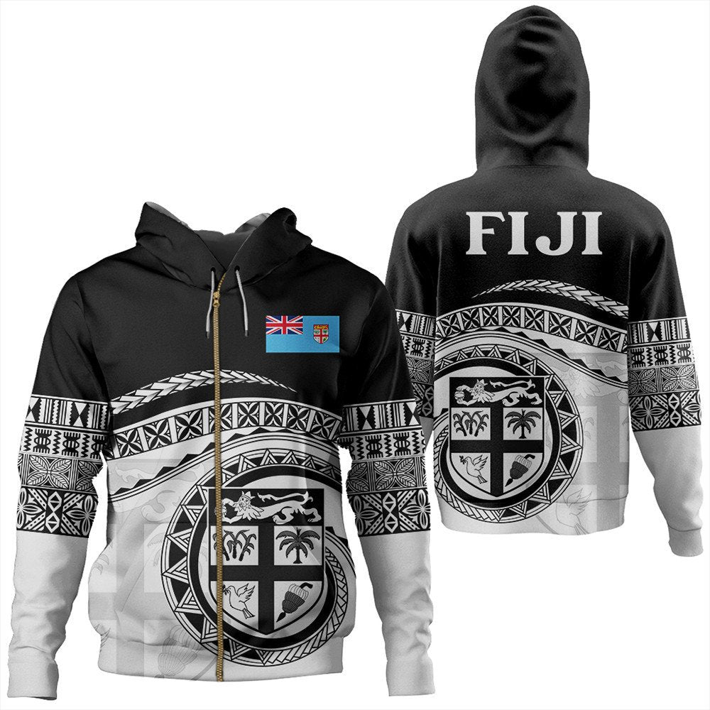 Polynesian Hoodie Fiji Rugby Concept Zip Hoodie LT10