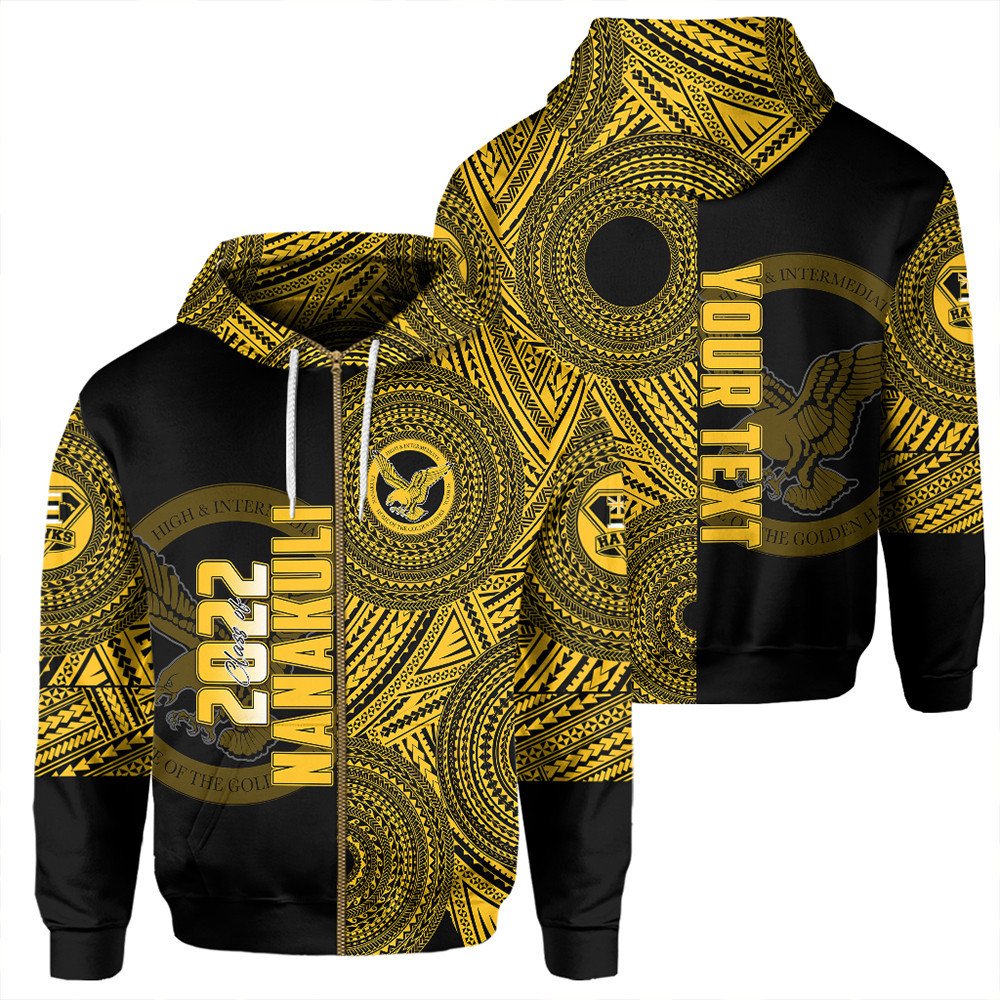 Polynesian Hoodie Custom Hawaii Class Of Nanakuli Zip Hoodie LT10