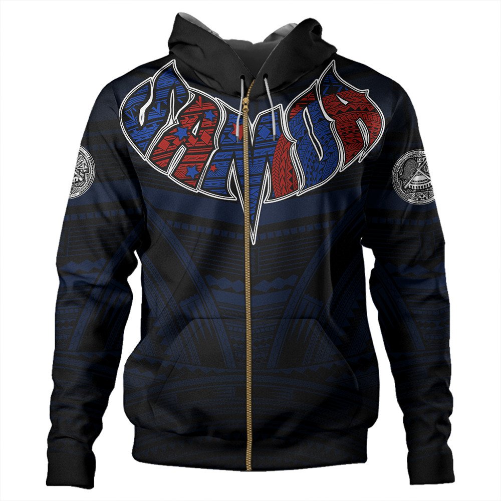 Polynesian Hoodie American Samoa Forever Zip Hoodie LT10