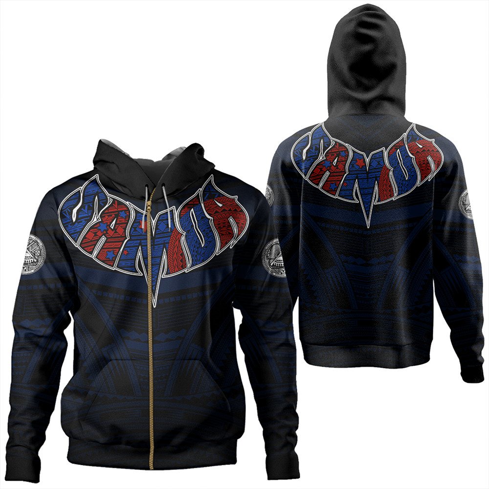 Polynesian Hoodie American Samoa Forever Zip Hoodie LT10