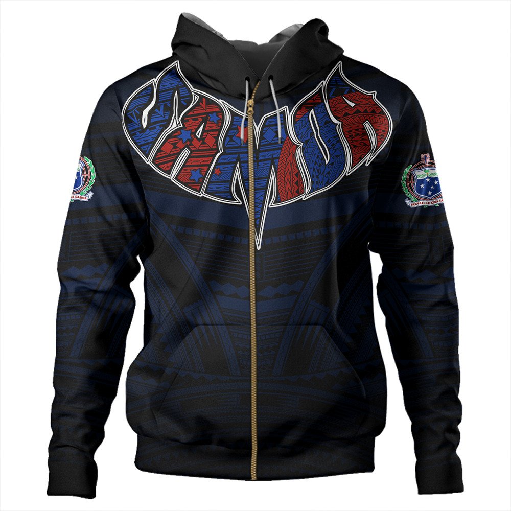 Polynesian Hoodie Samoa Forever Zip Hoodie LT10