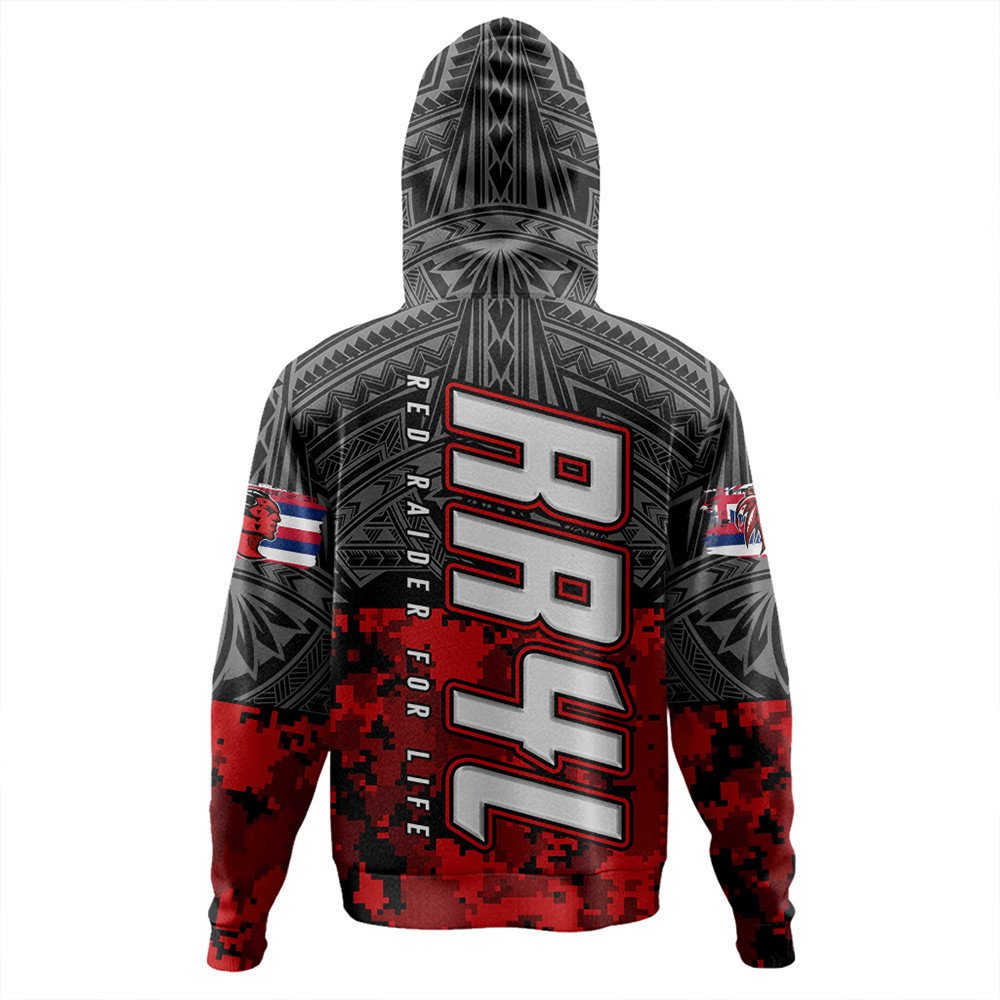 Polynesian Hoodie Red Raider For Life Zip Hoodie LT10