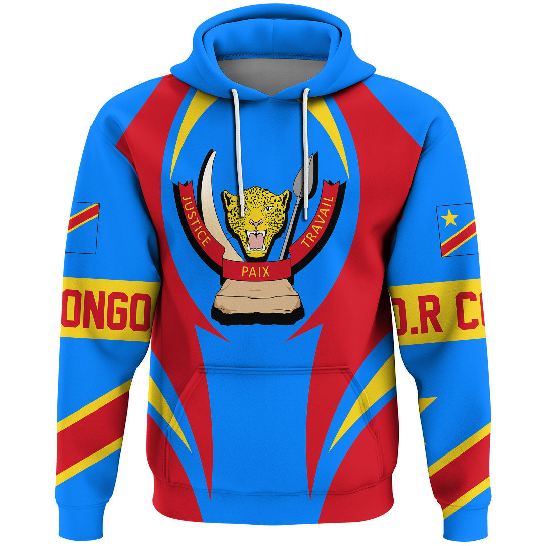 Democratic Republic Of The Congo Hoodie Action Flag RLT7