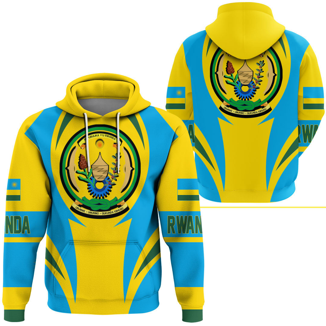Rwanda Hoodie Action Flag RLT7