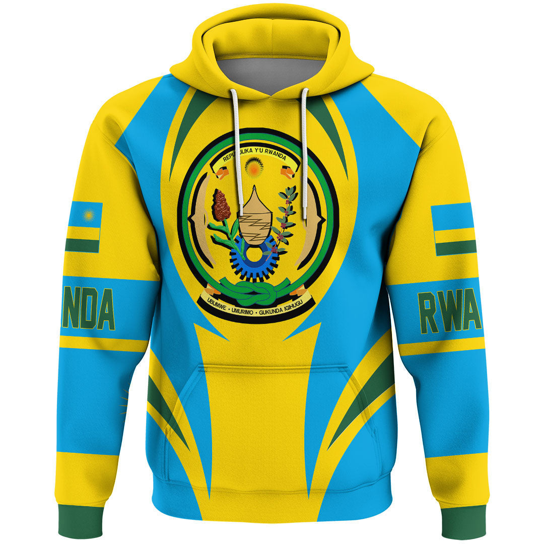 Rwanda Hoodie Action Flag RLT7