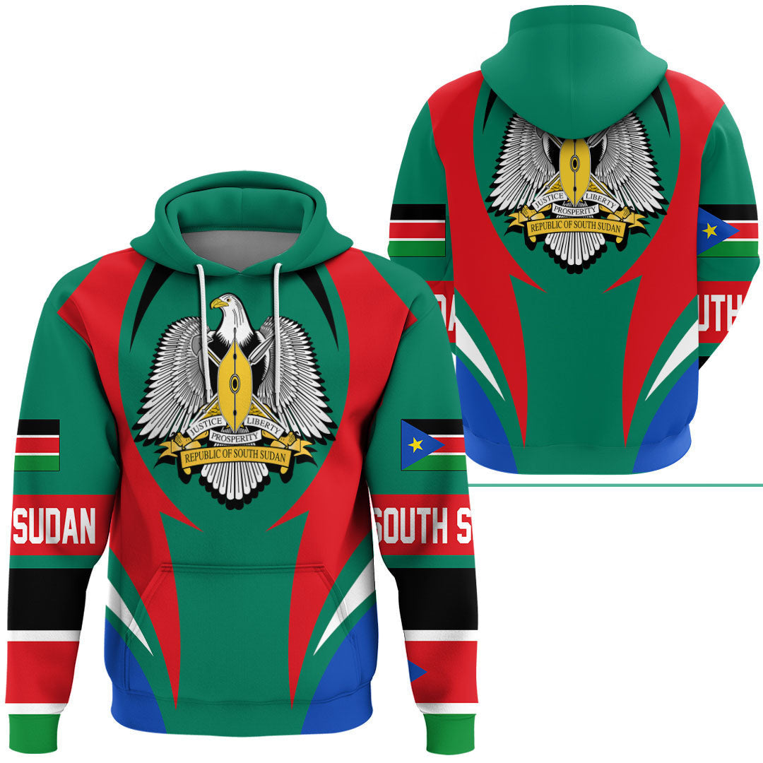 South Sudan Hoodie Action Flag RLT7