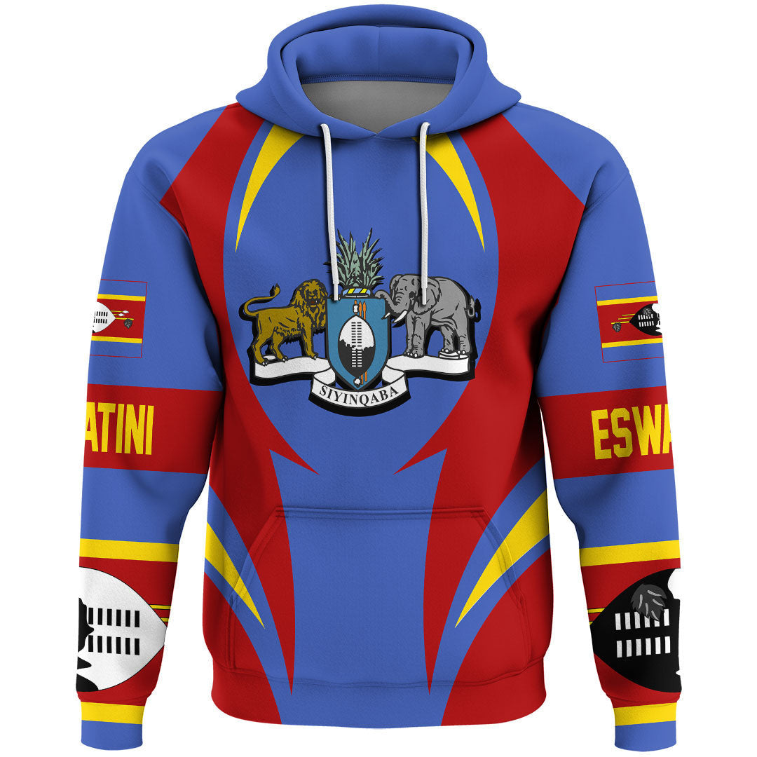 Eswatini Hoodie Action Flag RLT7