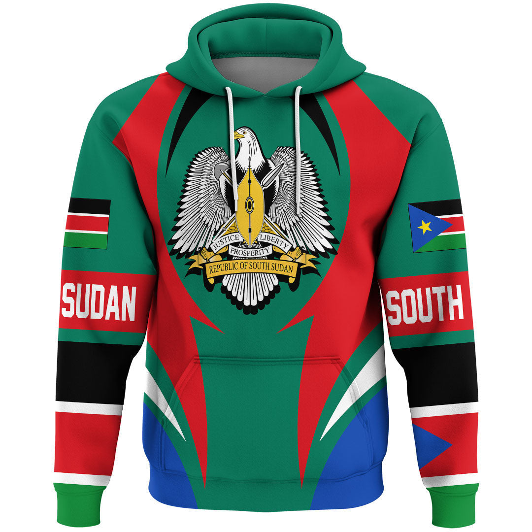 South Sudan Hoodie Action Flag RLT7