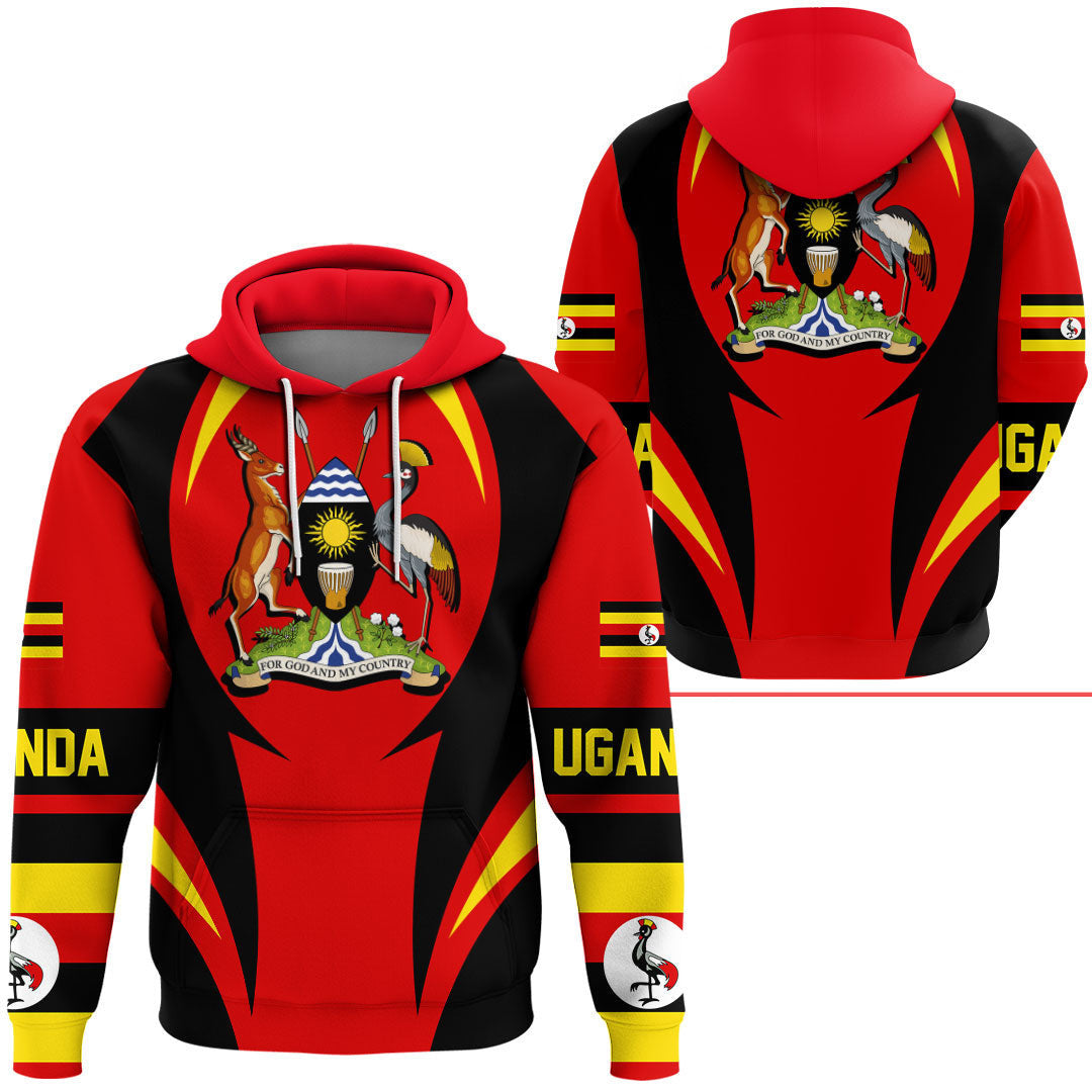 Uganda Hoodie Action Flag RLT7