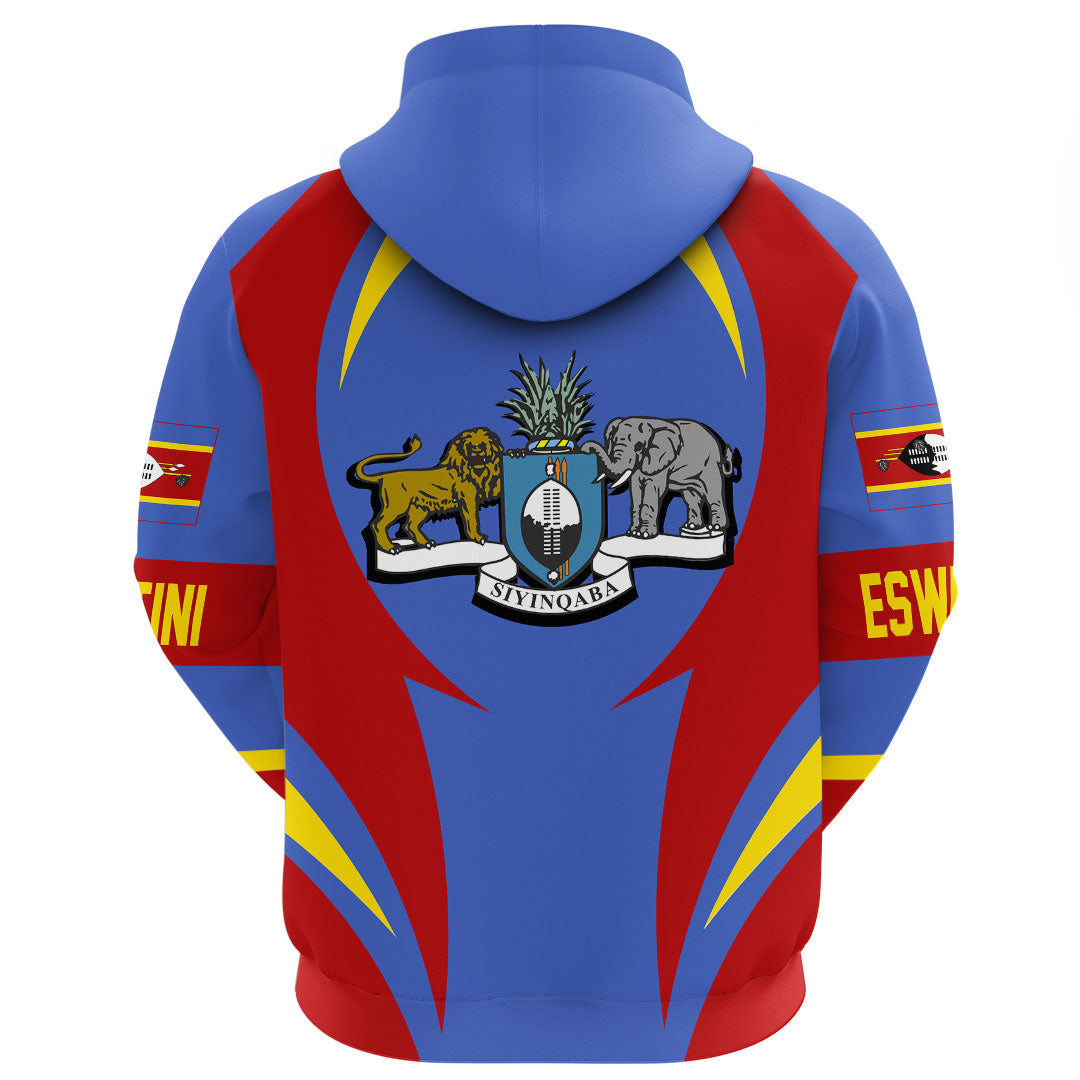 Eswatini Hoodie Action Flag RLT7