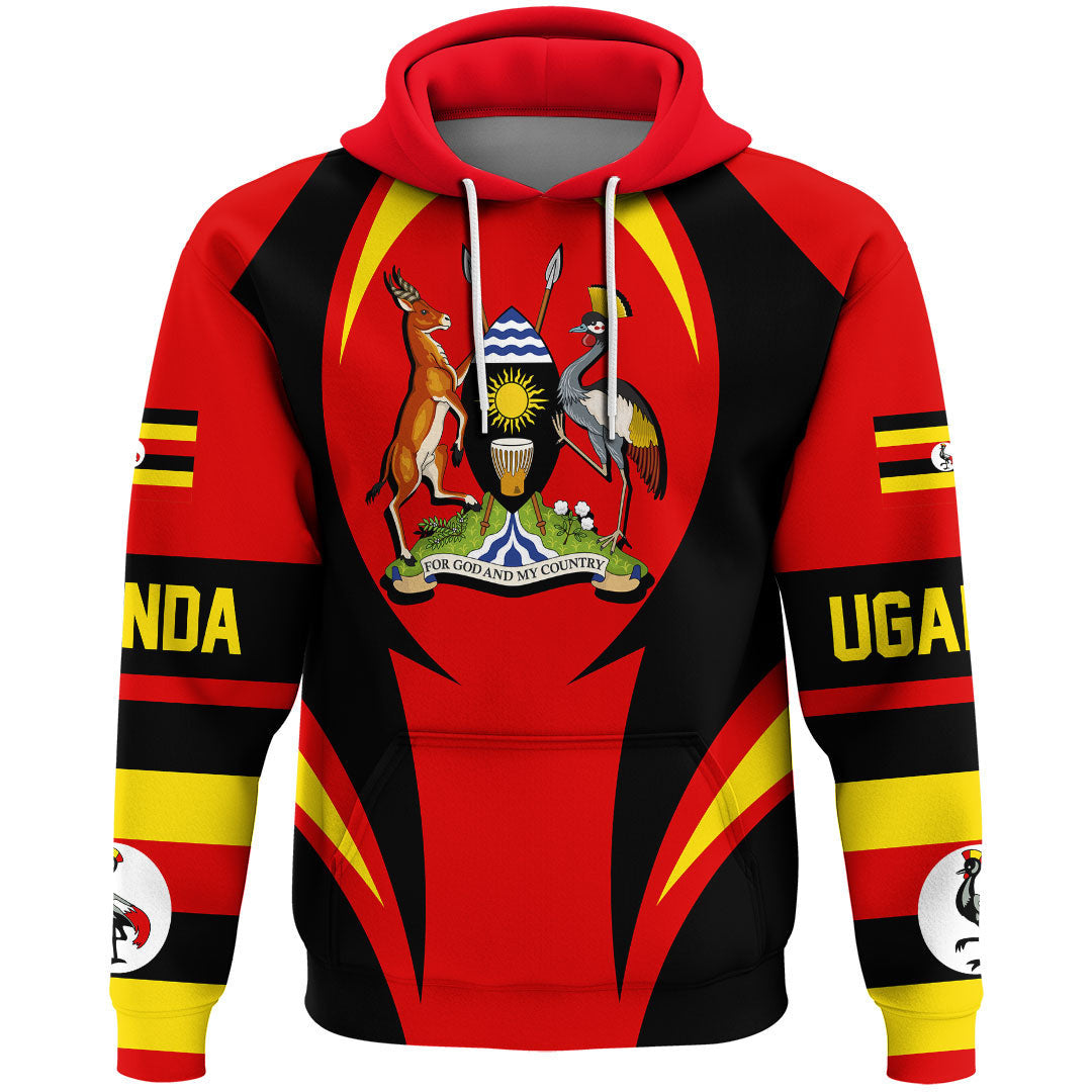 Uganda Hoodie Action Flag RLT7