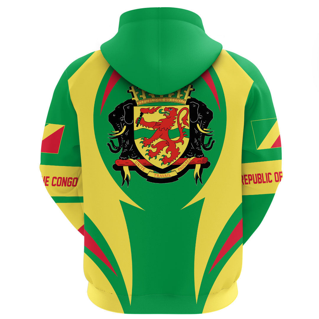 Republic Of The Congo Hoodie Action Flag RLT7