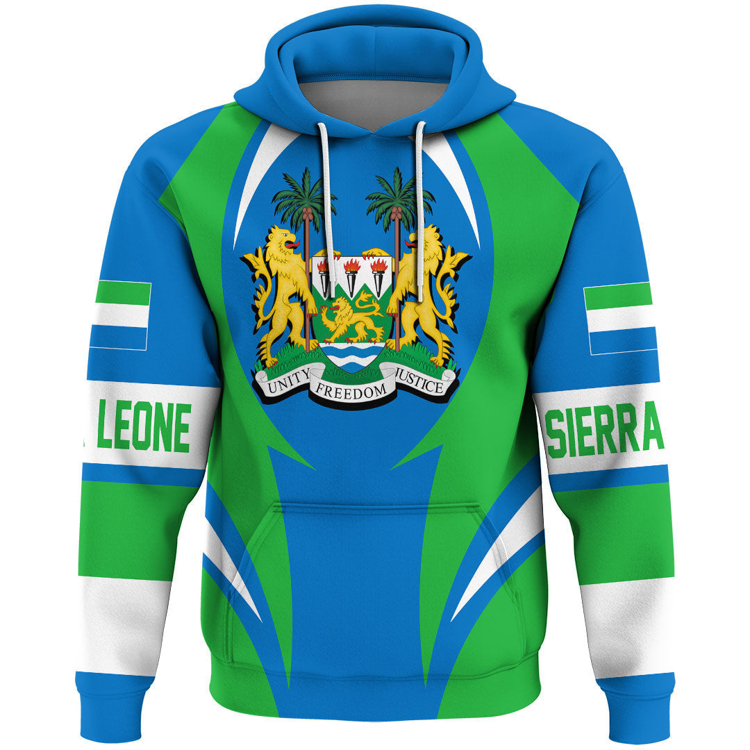 Sierra Leone Hoodie Action Flag RLT7