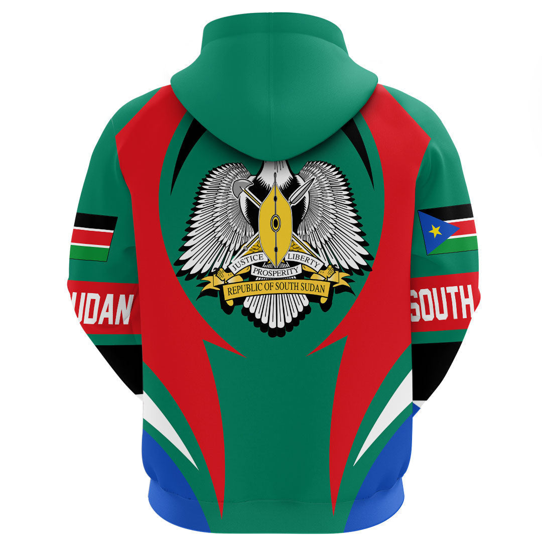 South Sudan Hoodie Action Flag RLT7