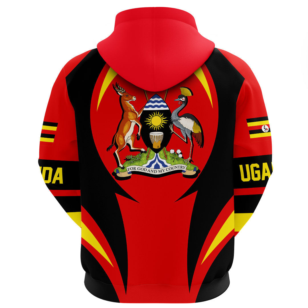Uganda Hoodie Action Flag RLT7
