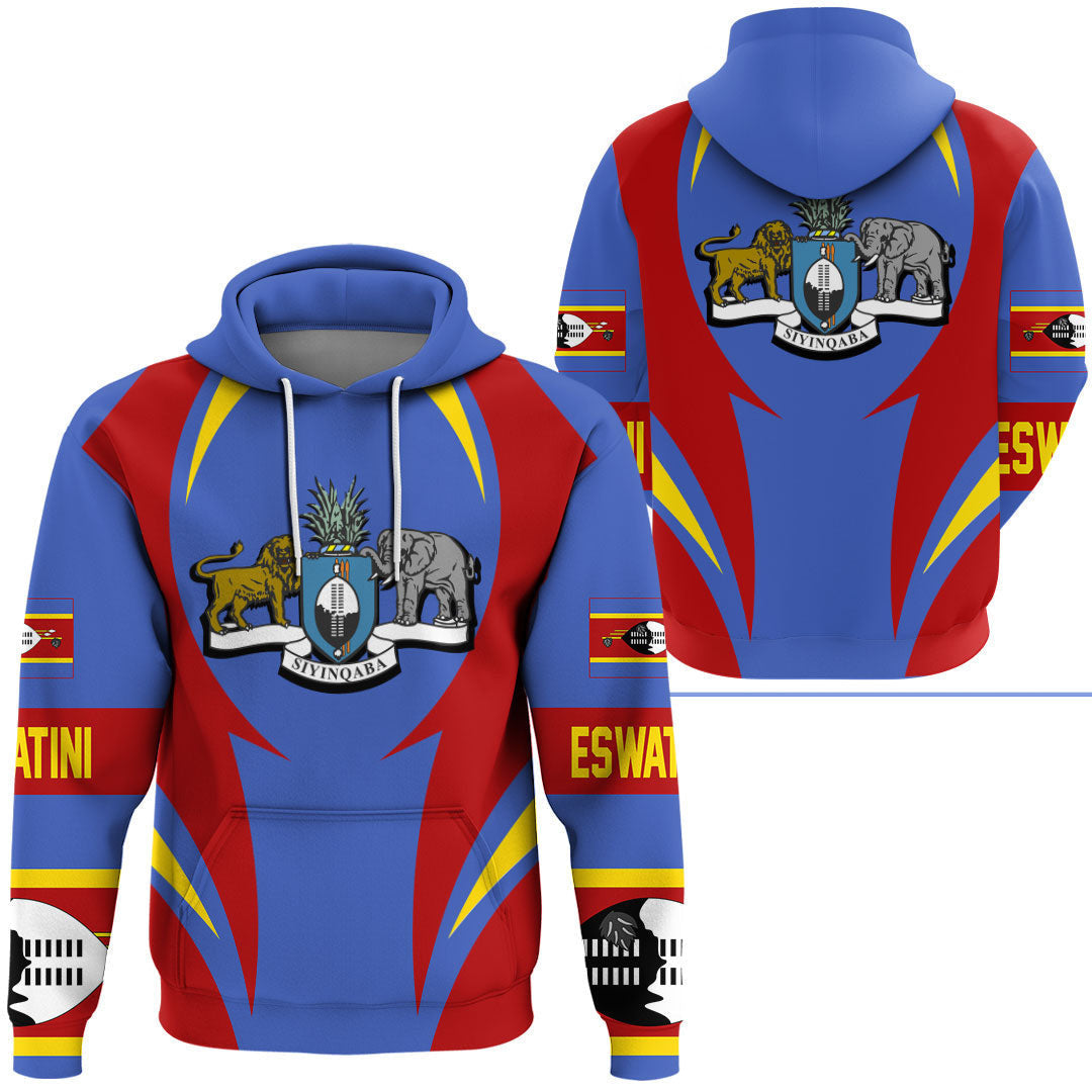 Eswatini Hoodie Action Flag RLT7
