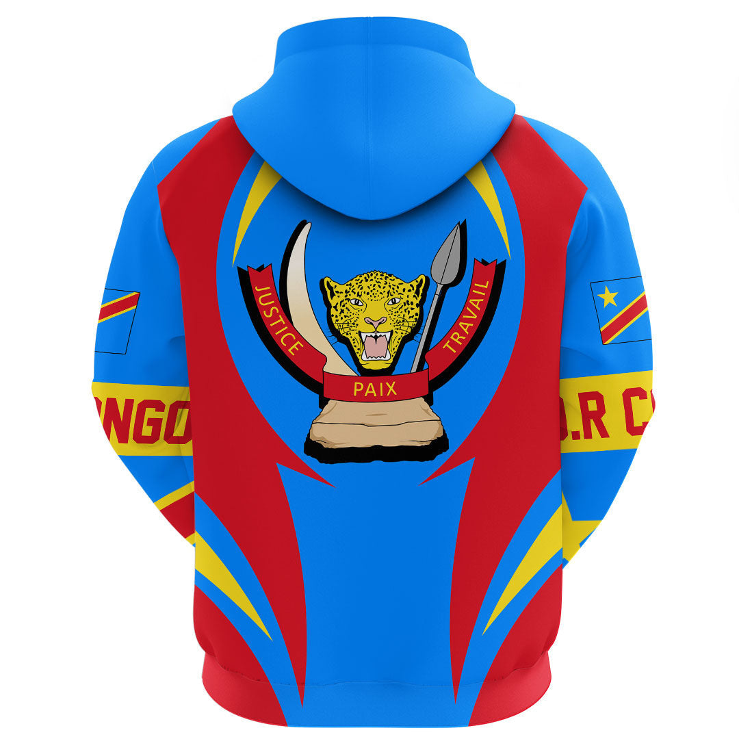 Democratic Republic Of The Congo Hoodie Action Flag RLT7