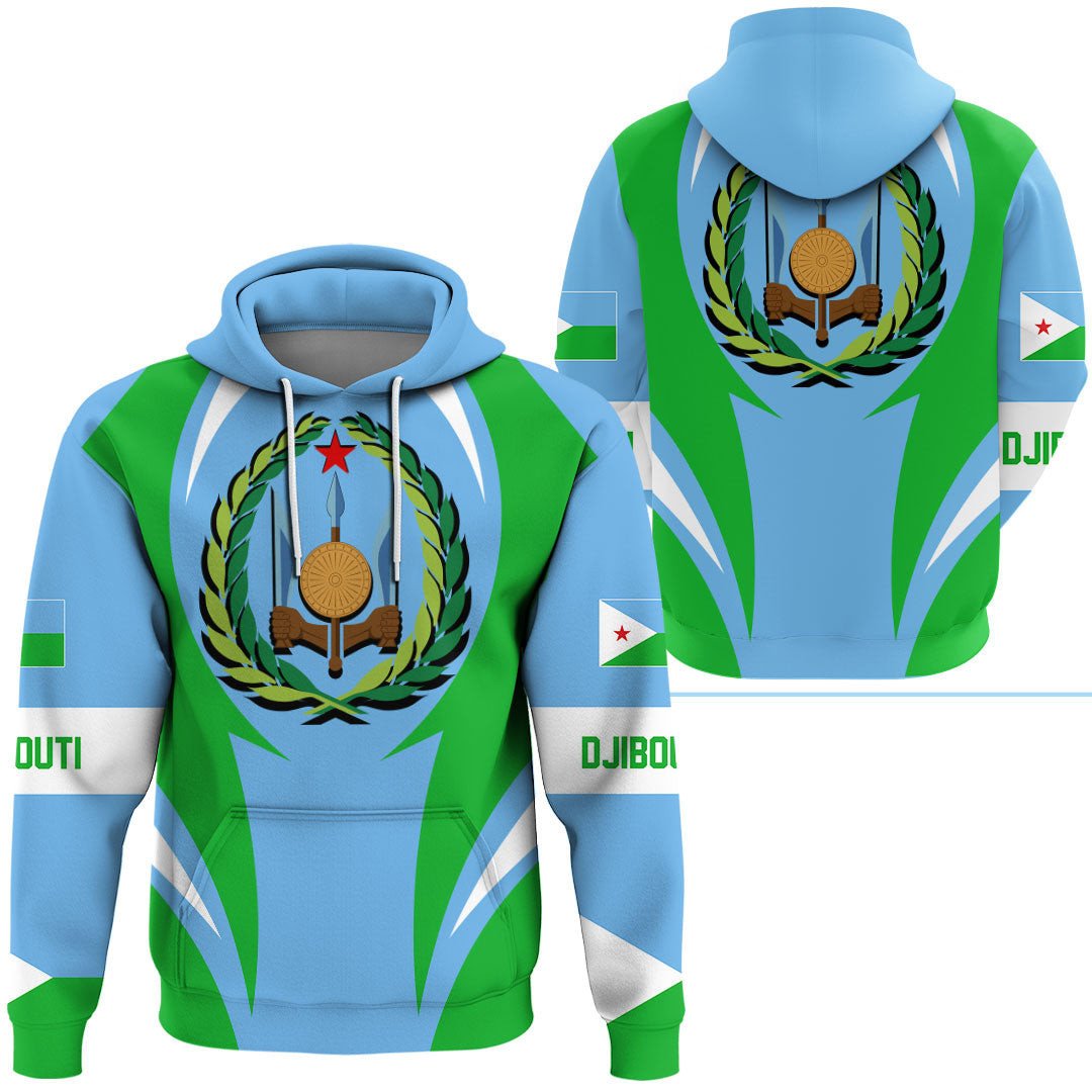 Djibouti Hoodie Action Flag RLT7