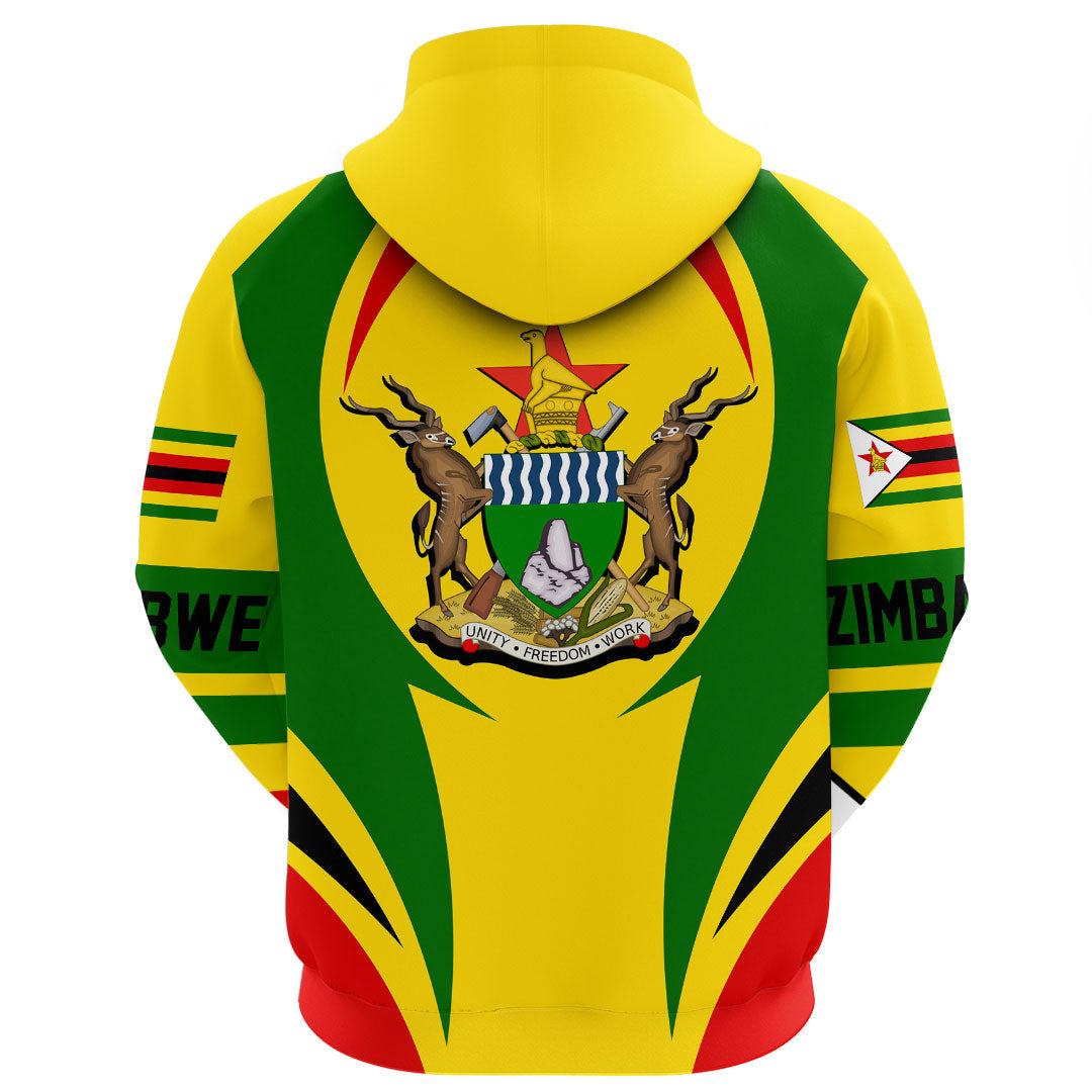Zimbabwe Hoodie Action Flag RLT7