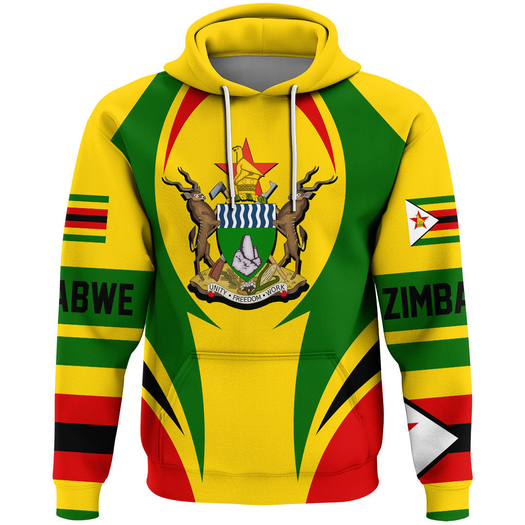Zimbabwe Hoodie Action Flag RLT7