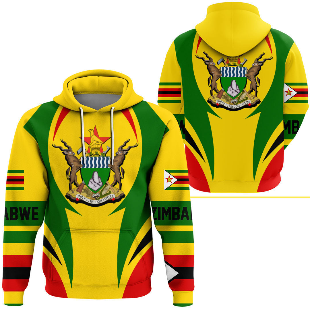Zimbabwe Hoodie Action Flag RLT7
