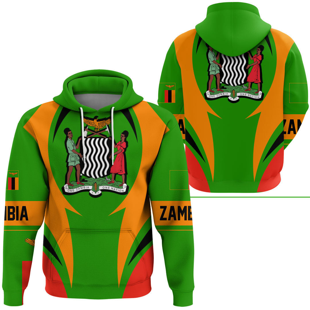 Zambia Hoodie Action Flag RLT7